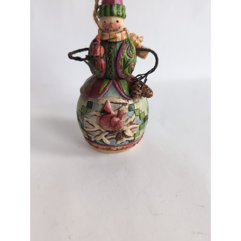 Jim Shore 2005 Snowman With Cardinal Christmas Ornament - Picture 2 of 4